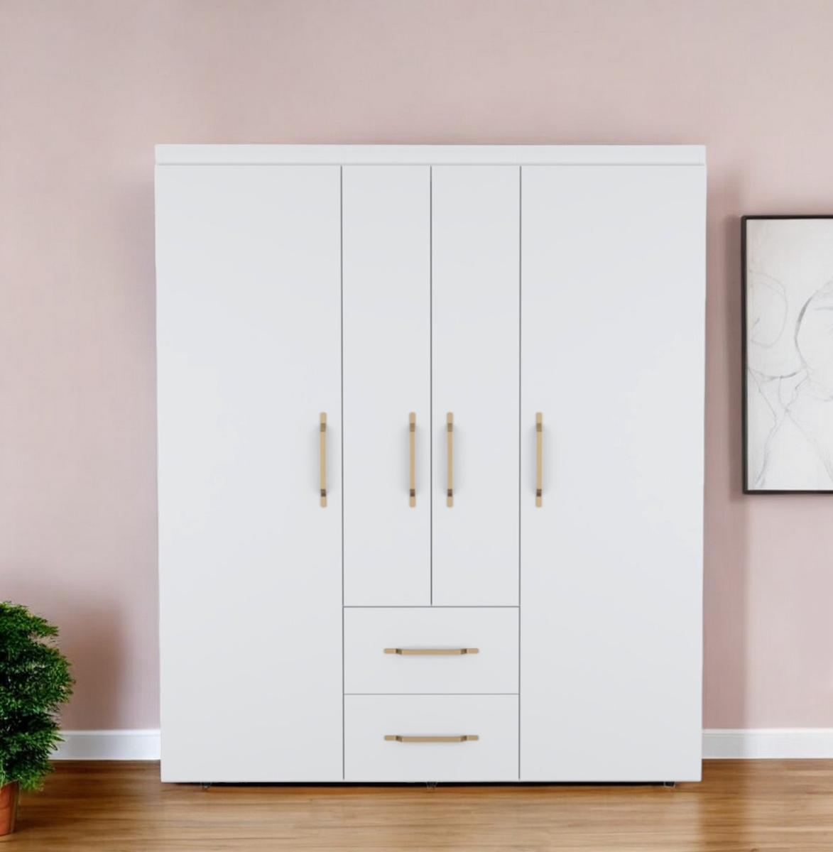 546423 59 in. Two Drawer Combo Dresser - White
