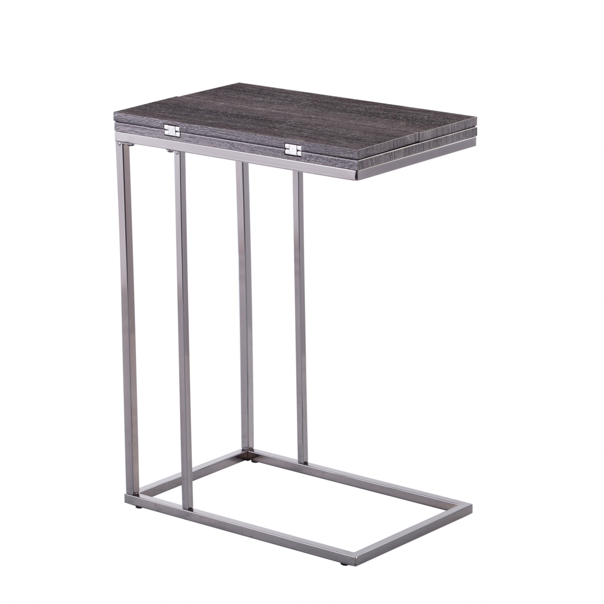 402273 25 in. Silver & Gray Expandable Rectangular End Table