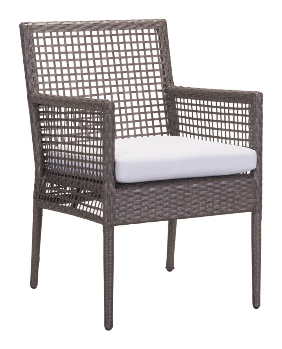 Home Roots Furniture 296192 33.5 X 20.9 X 24.8 In. Sunproof Fabric With Aluminum Frame Dining Chair - Cocoa & Light Gray, Set Of 2