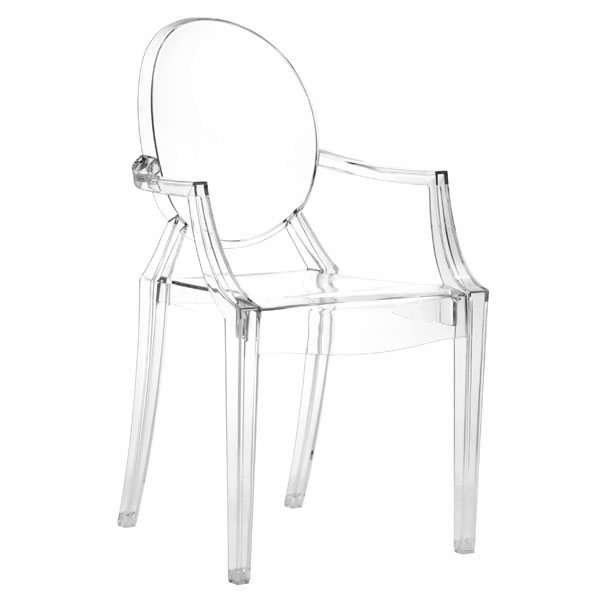 Home Roots Furniture 248908 36.5 X 21 X 21 In. Polycarbonate Chair Set - Transparent, Set Of 4