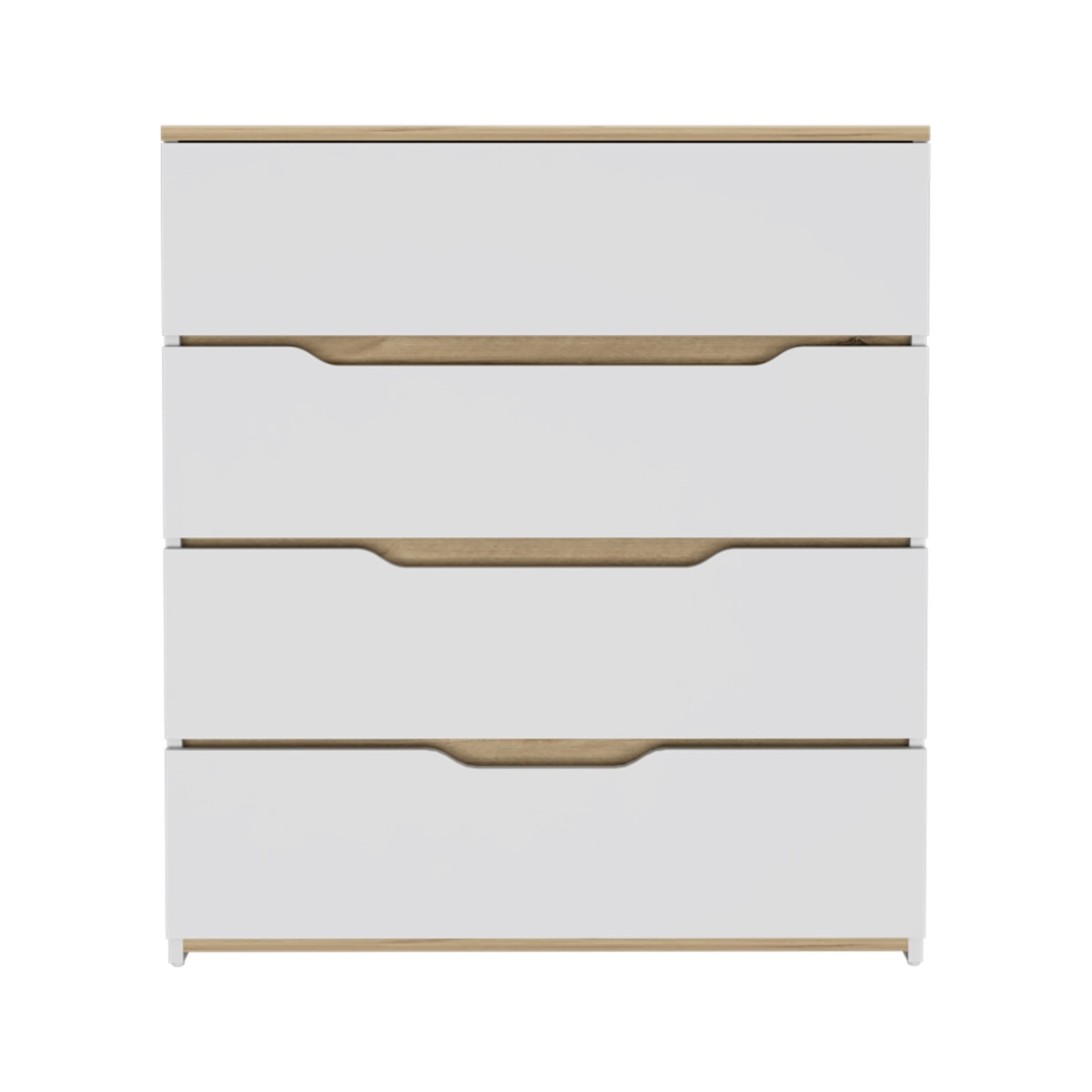 478259 31 in. Brown & White Four Drawer Standard Chest