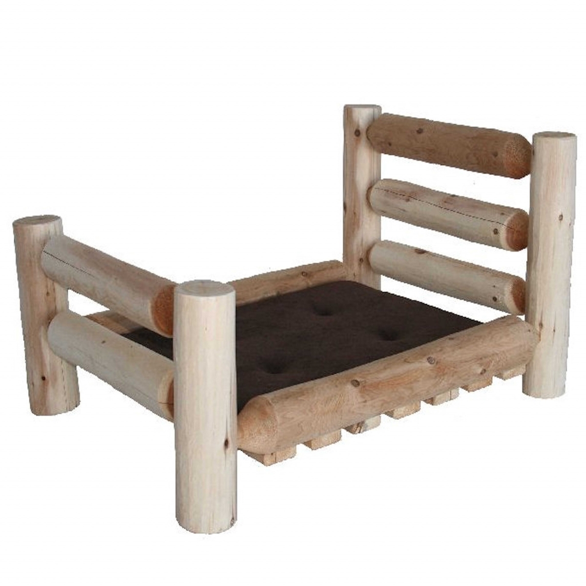 370366 Cedar Log Large Replica Pet Bed, Rustic & Natural