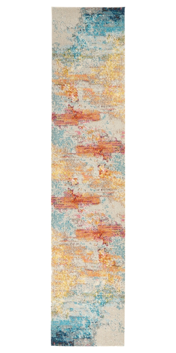 UPC 608219001209 product image for 521897 10 ft. Abstract Power Loom Runner Rug, Blue & Gray | upcitemdb.com