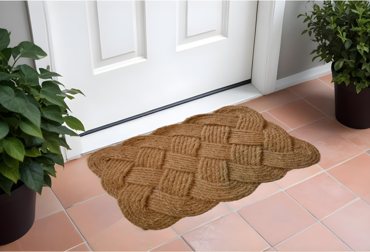 555568 30 x 48 in. Brown Coir Weave Outdoor Door Mat