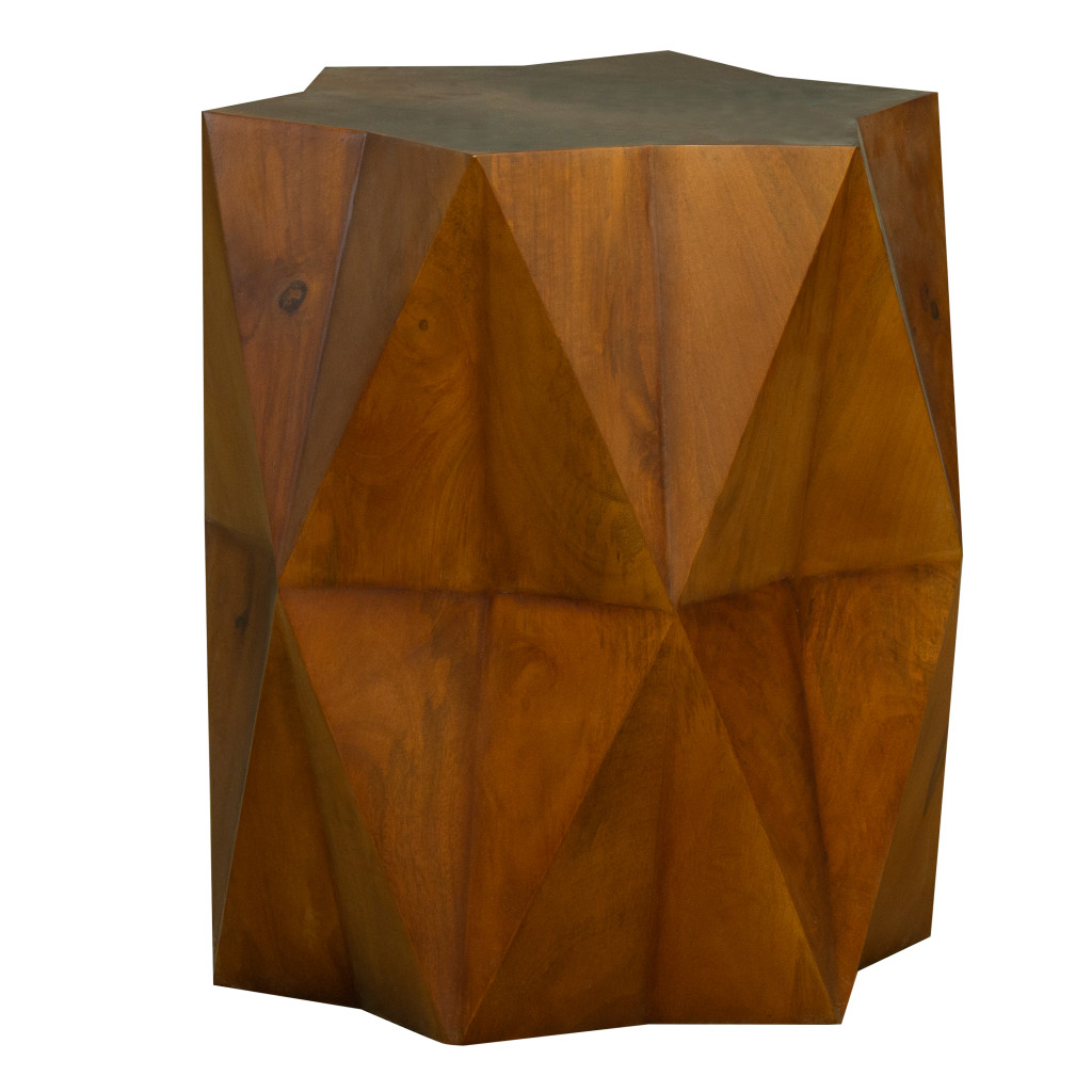 579297 24 in. Brown Solid Wood End Table