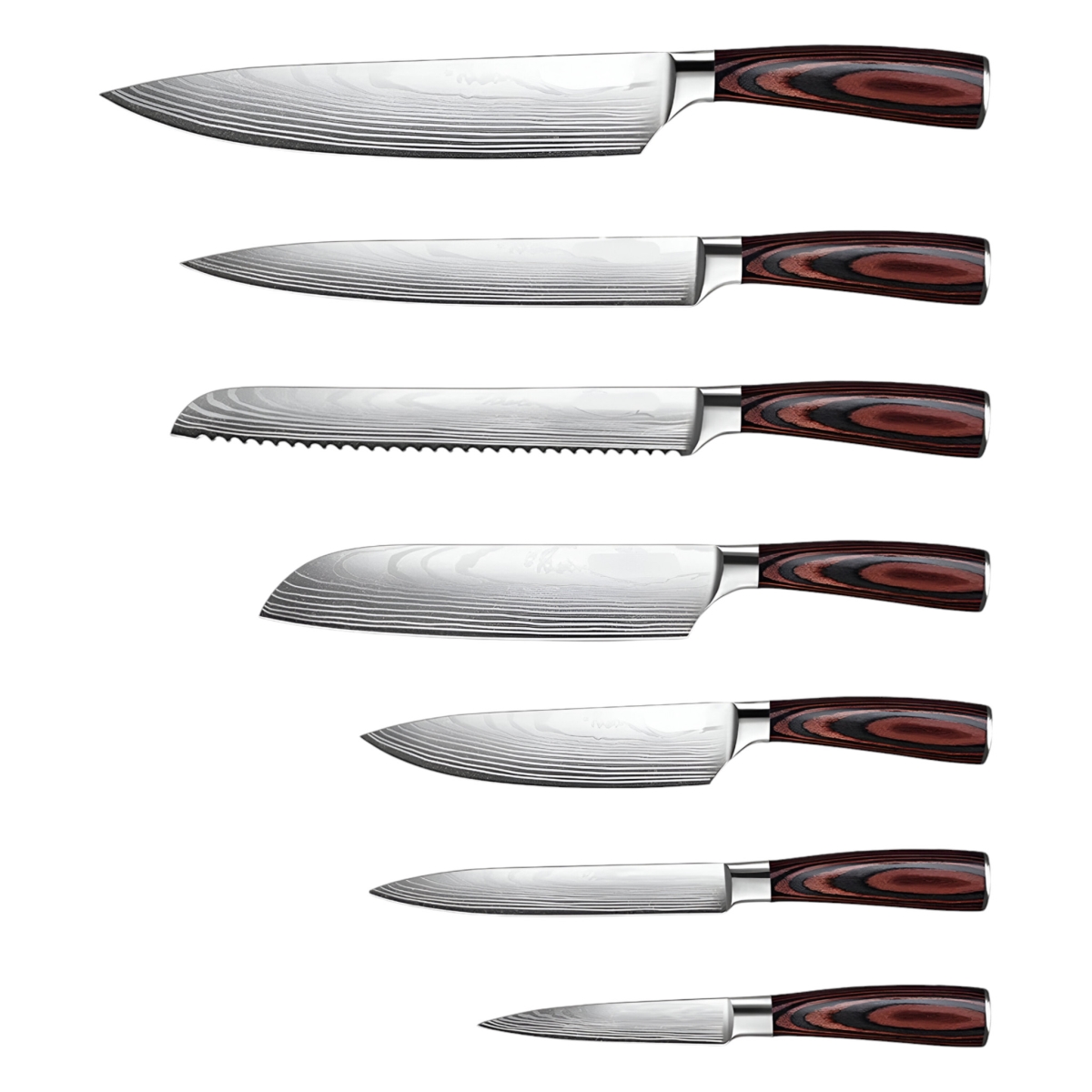 Picture of HomeRoots 480411 8 Piece Brown & Black Stainless Steel & Wood Cutlery Set