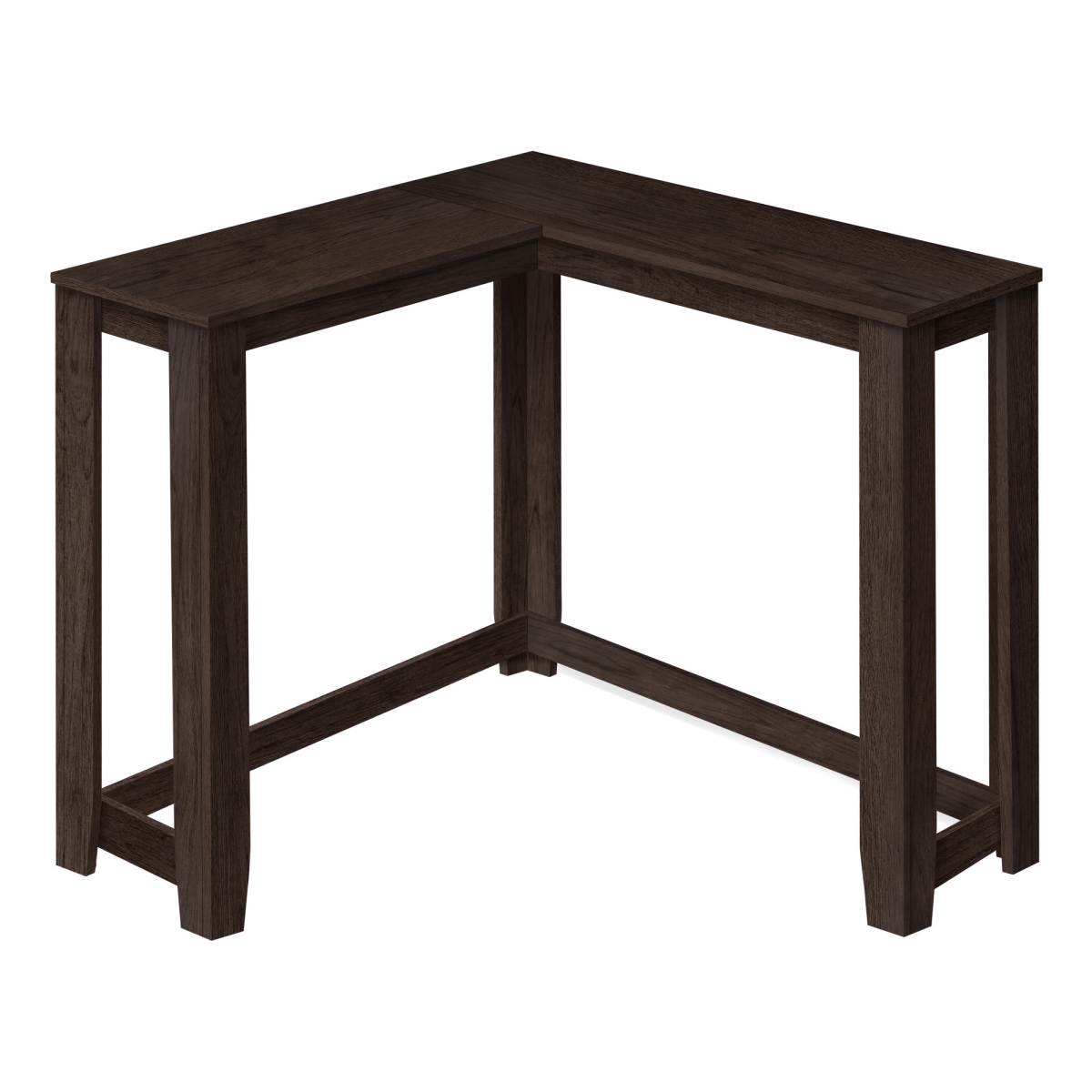 489756 36 in. Espresso Solid Wood Distressed Corner Console Table