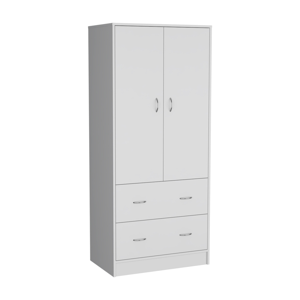 552277 71 in. White Two Door Two Drawer Combo Dresser
