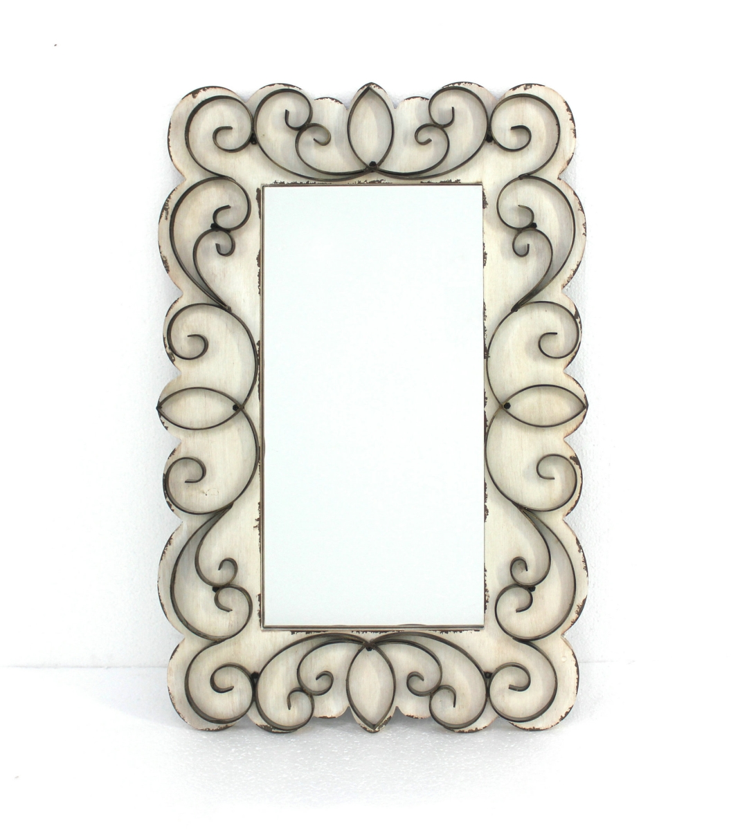 Home Roots 274503 Vintage Decorative Wood & Metal Wall Mirror