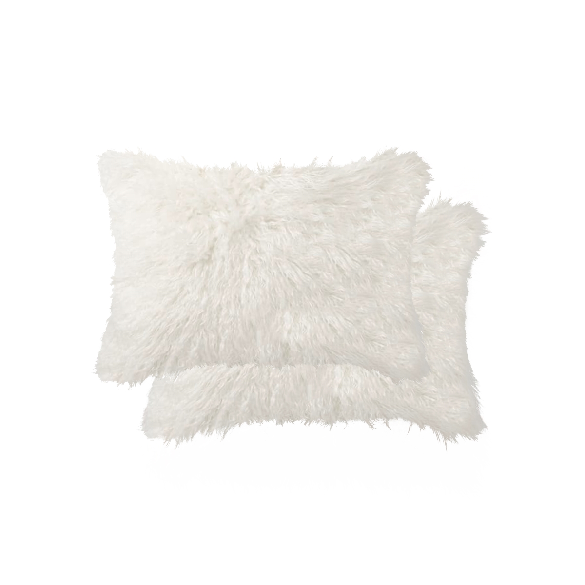 Home Roots 317293 12 Ft. X 20 In. Fur Pillow, Off White - Pack Of 2