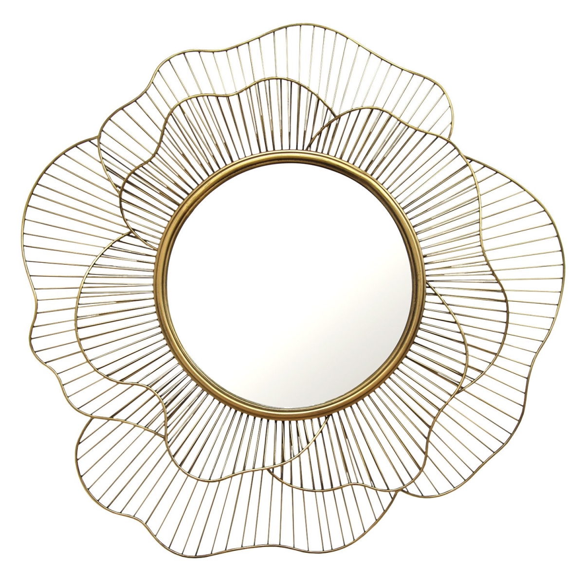 Home Roots 321072 Flower Shape Wall Mirror, Gold