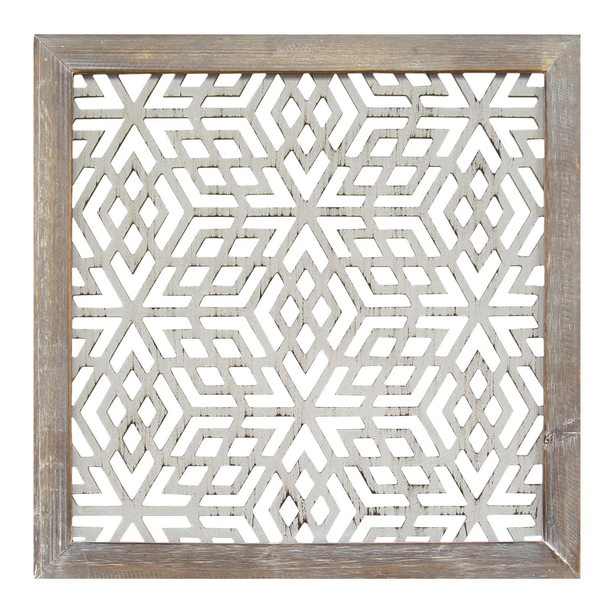 Home Roots 321078 Framed Laser-cut Wall Decor, Grey Wood