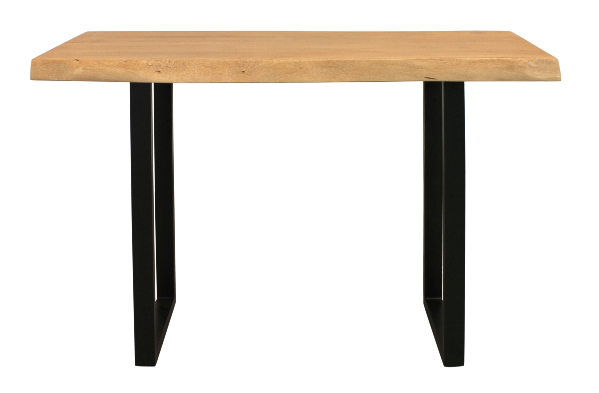 604538 47 in. Natural & Black Solid Wood & Metal Live Edge Console Table