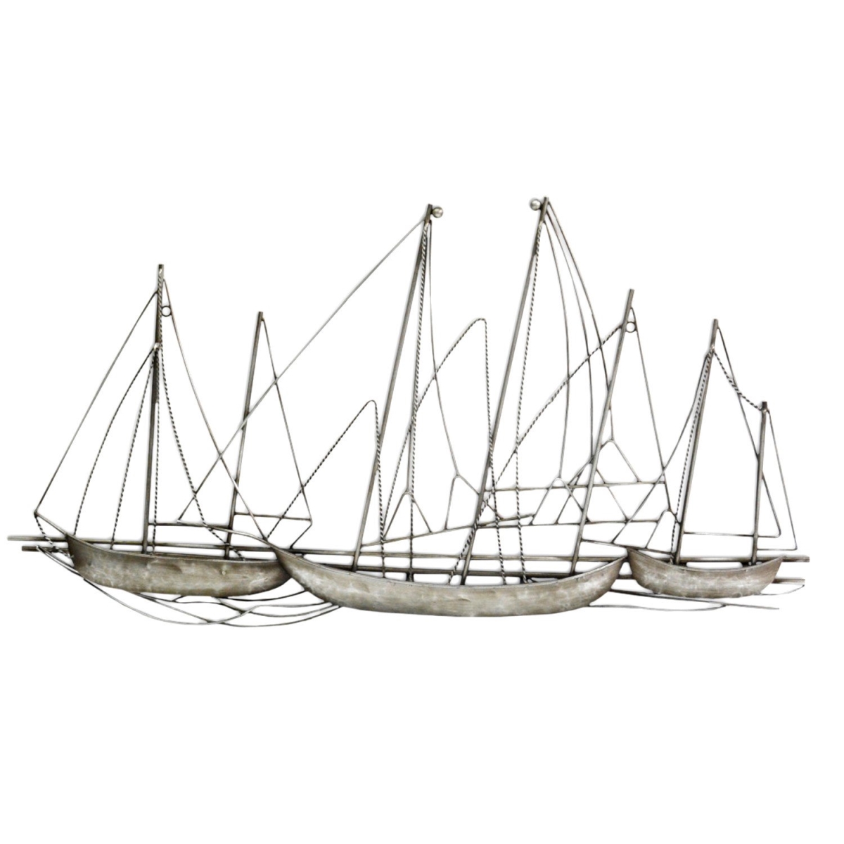Home Roots 321095 Antique Silver Grand Sailboat Wall Decor
