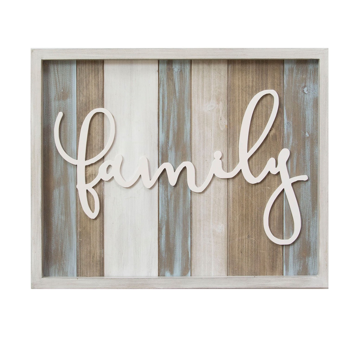 Home Roots 321194 Rustic Family Wood Wall Decor, Multicolor