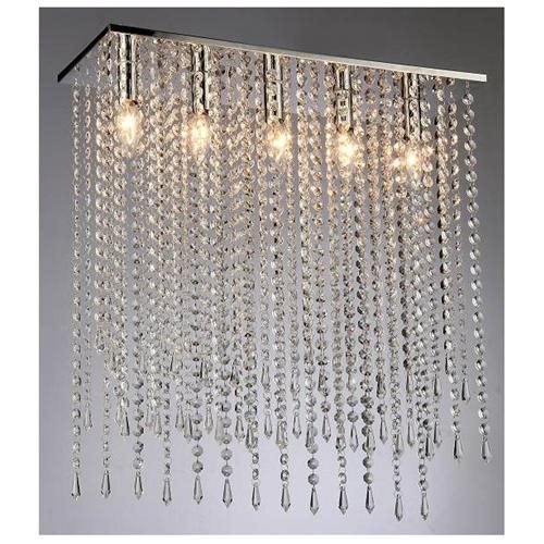 320248 Cleave Crystal 5-light Chrome Chandelier With Shade, Chrome