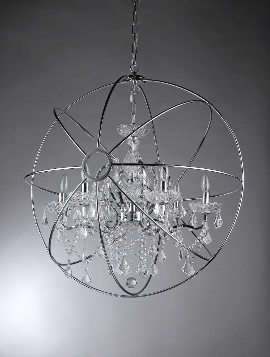 293127 16 In. Saturns Ring Chandelier, Chrome