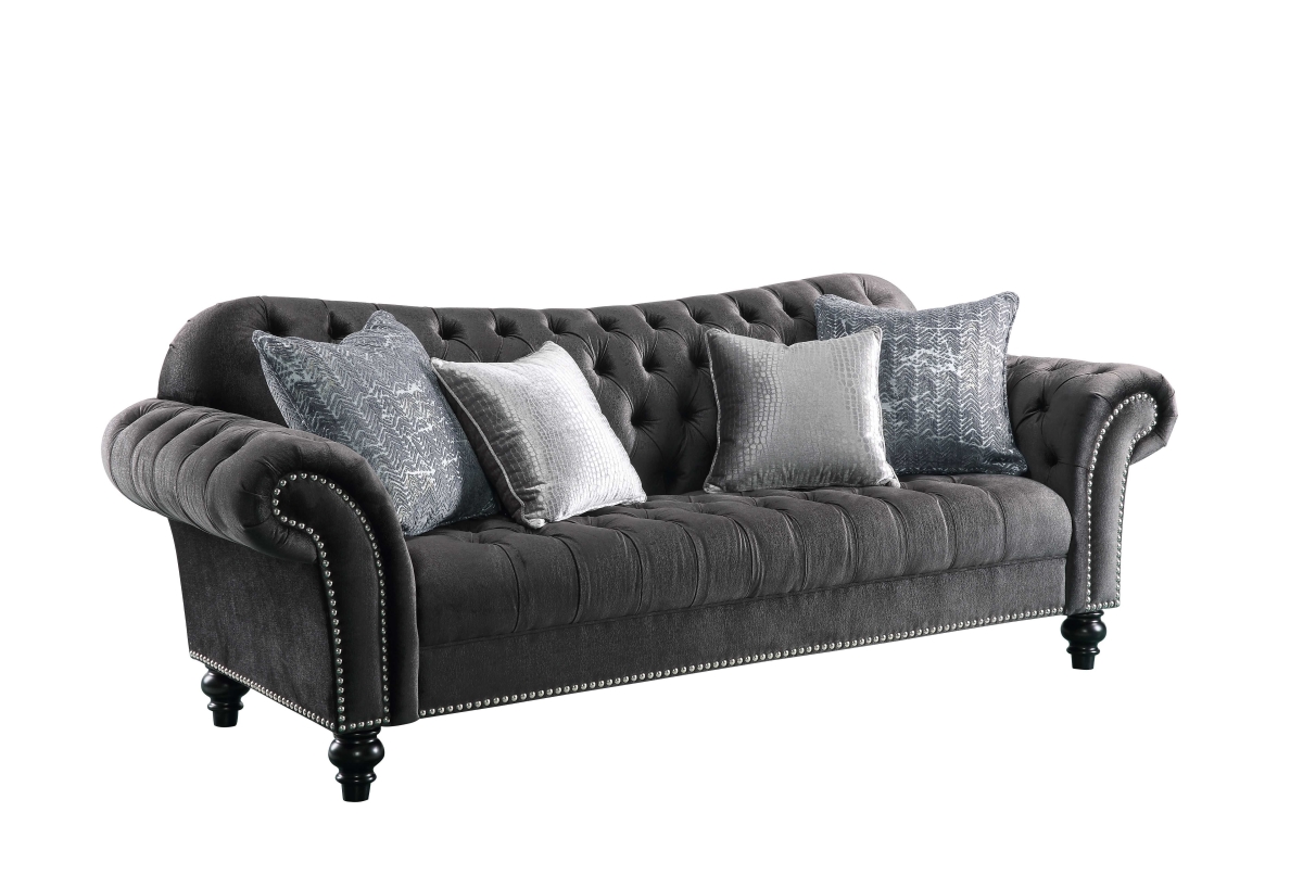 Home Roots 318830 Sofa In Dark Gray Fabric