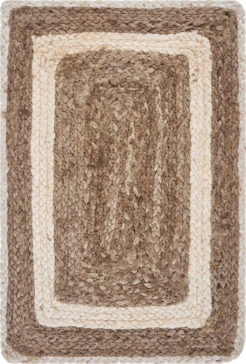 Picture of HomeRoots 534183 19 in. Natural & Ivory Geometric Braided Jute Placemats - Set of 4