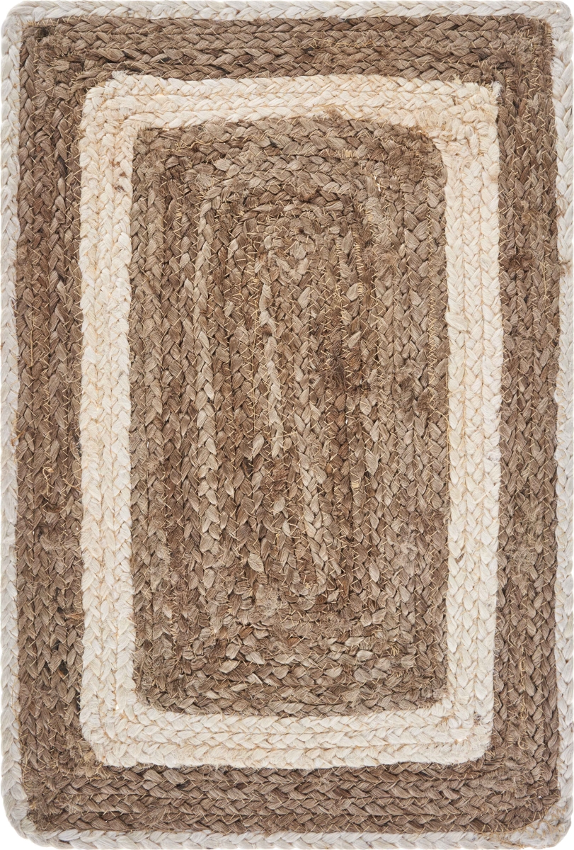 Picture of HomeRoots 534183 19 in. Natural & Ivory Geometric Braided Jute Placemats - Set of 4