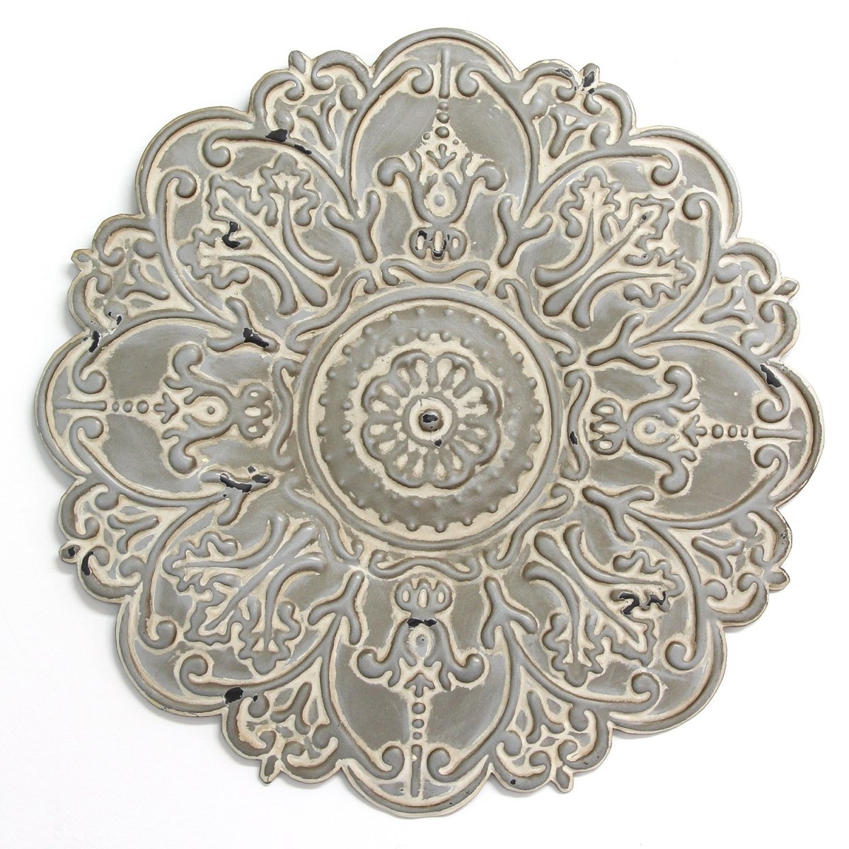 Home Roots 321239 Small Grey Medallion Wall Decor