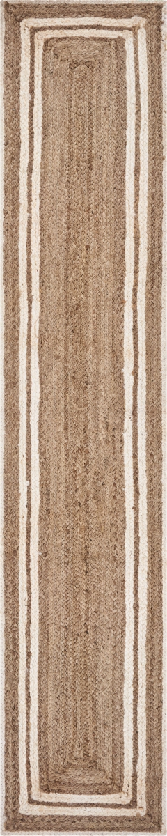 Picture of HomeRoots 534184 80 in. Natural & Cream Geometric Bordered Jute Table Runner