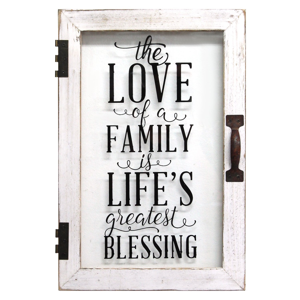 Home Roots 321281 Lifes Blessings Printed Glass Decor, Distressed White & Black