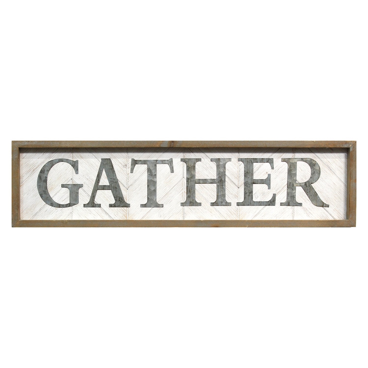 Home Roots 321315 Gather Wall Decor, Natural Wood, White
