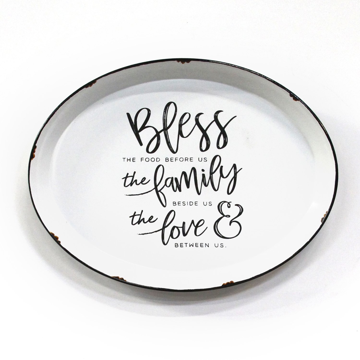 Home Roots 321319 Bless, Family & Love Plate Wall Decor