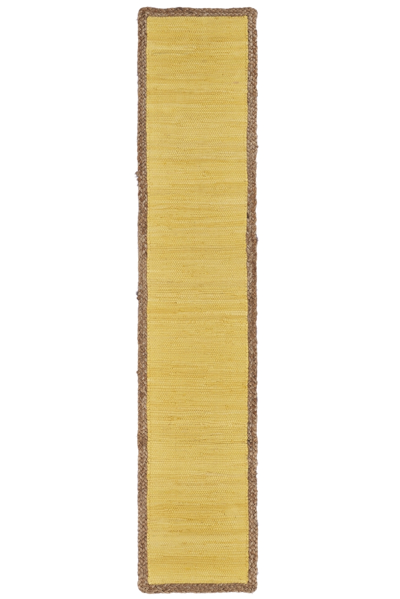 Picture of HomeRoots 517413 72 in. Yellow & Natural Cotton & Jute Table Runner