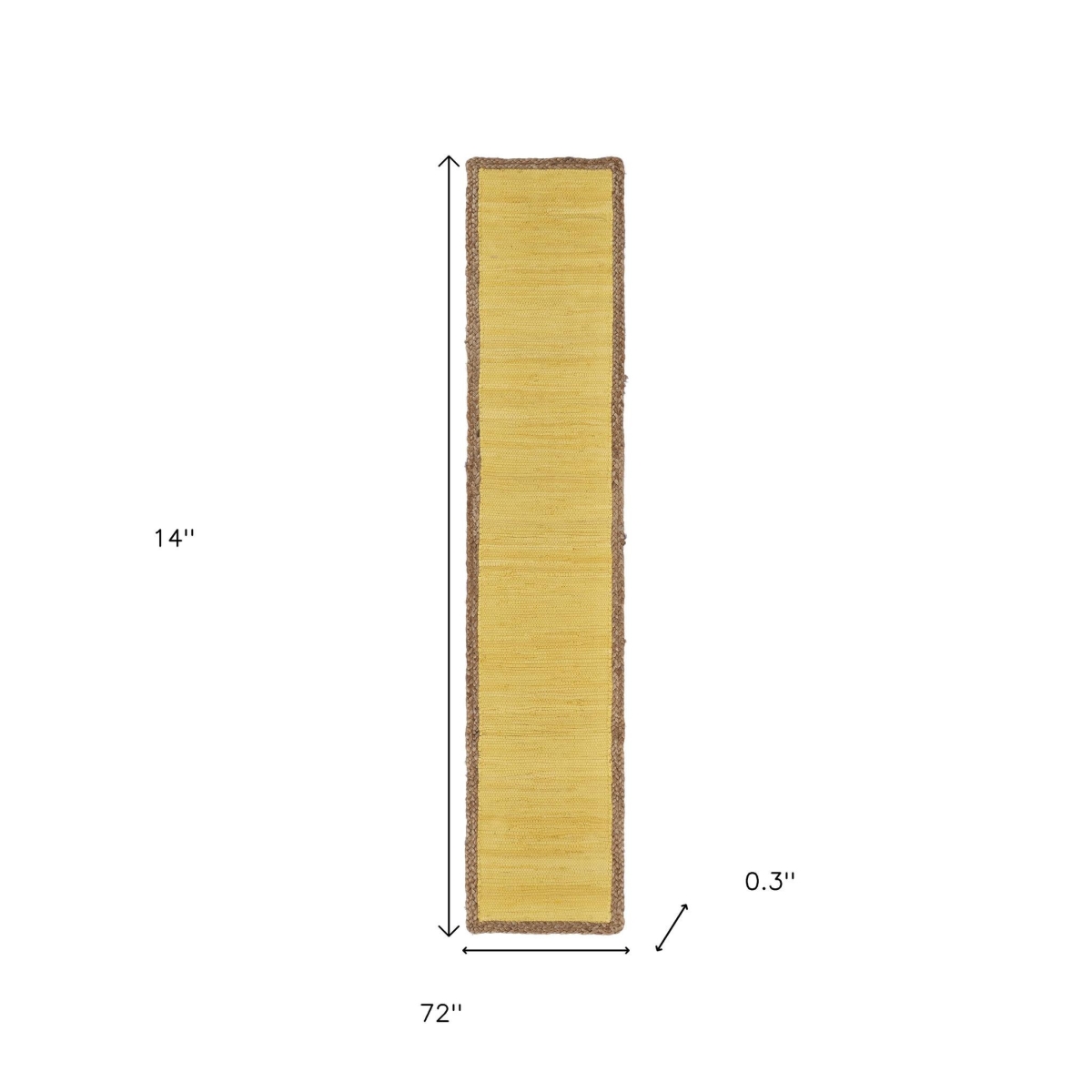 Picture of HomeRoots 517413 72 in. Yellow & Natural Cotton & Jute Table Runner