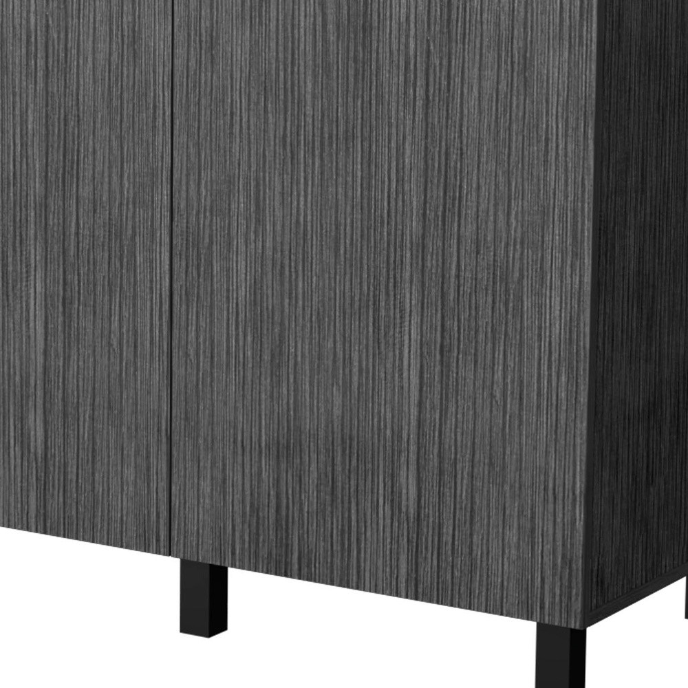 Picture of HomeRoots 553692 35 x 39 in. Gray & Silver Stainless Steel & Wood Utility Cabinet with Sink