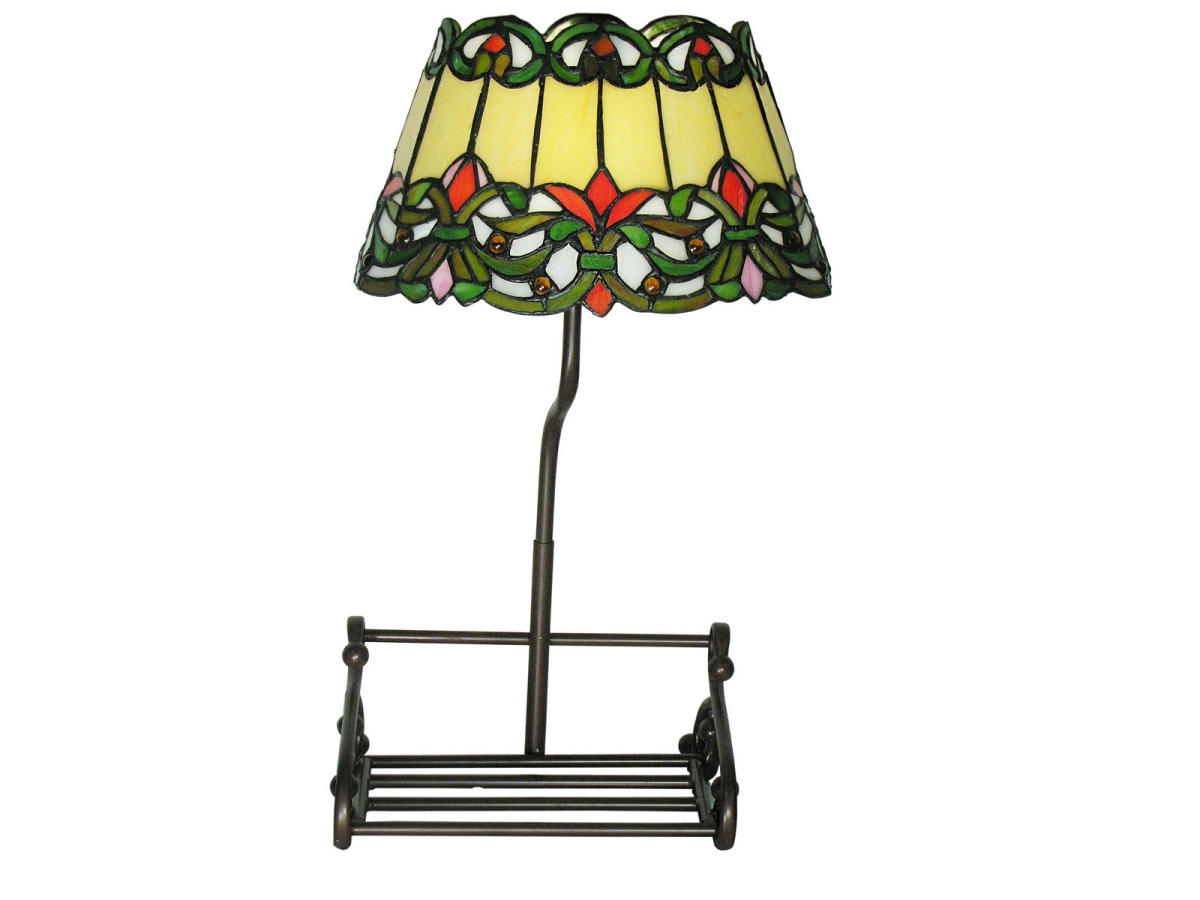 320517 Tiffany-style Solaine Table Lamp, Bronze