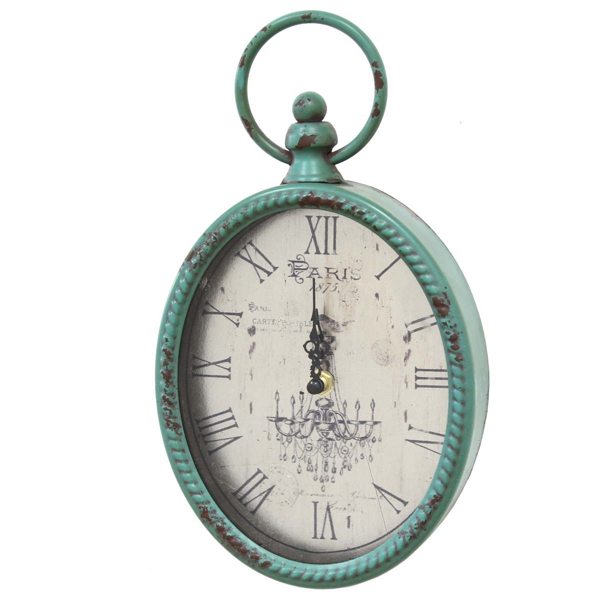 321332 Antique Teal Oval Clock