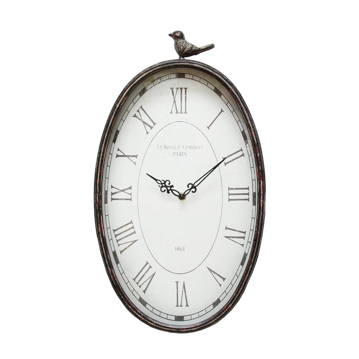 321333 Antique Oval Bird Clock