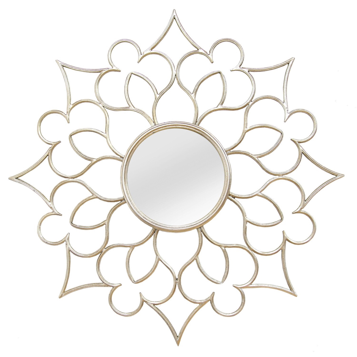 321363 Wall Mirror - Solid Metal & Silver Finish