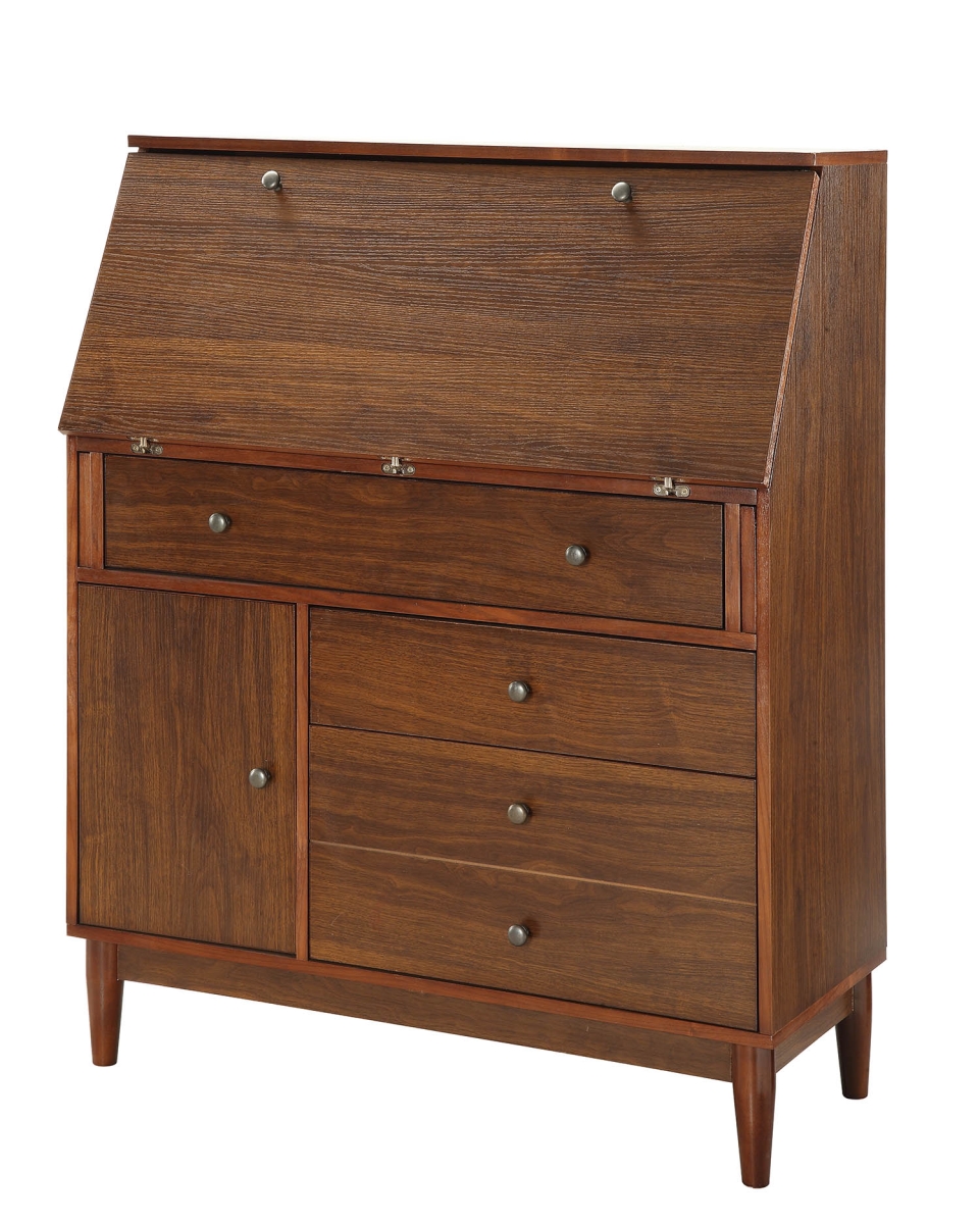 319173 Mdf, Solid Wood Desk - Walnut