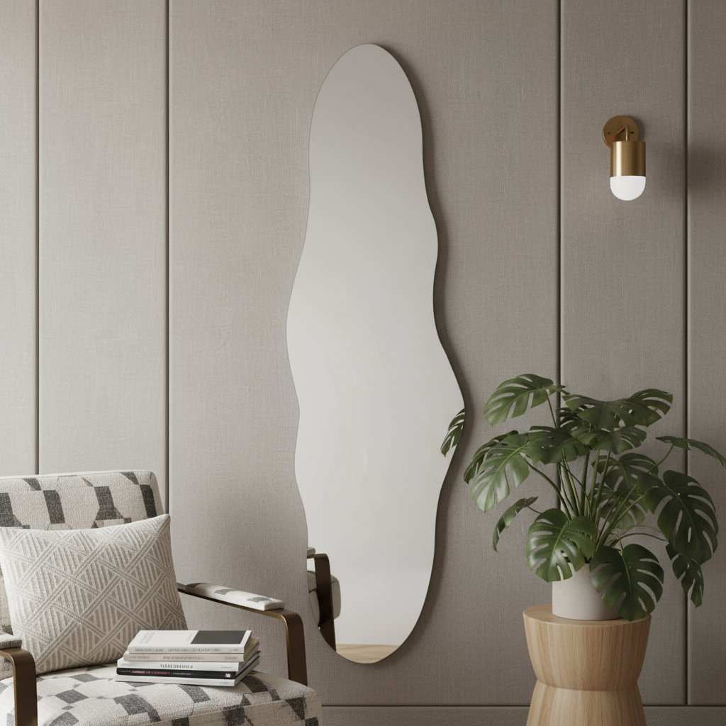 565131 59 in. Clear Abstract Frameless Accent Mirror