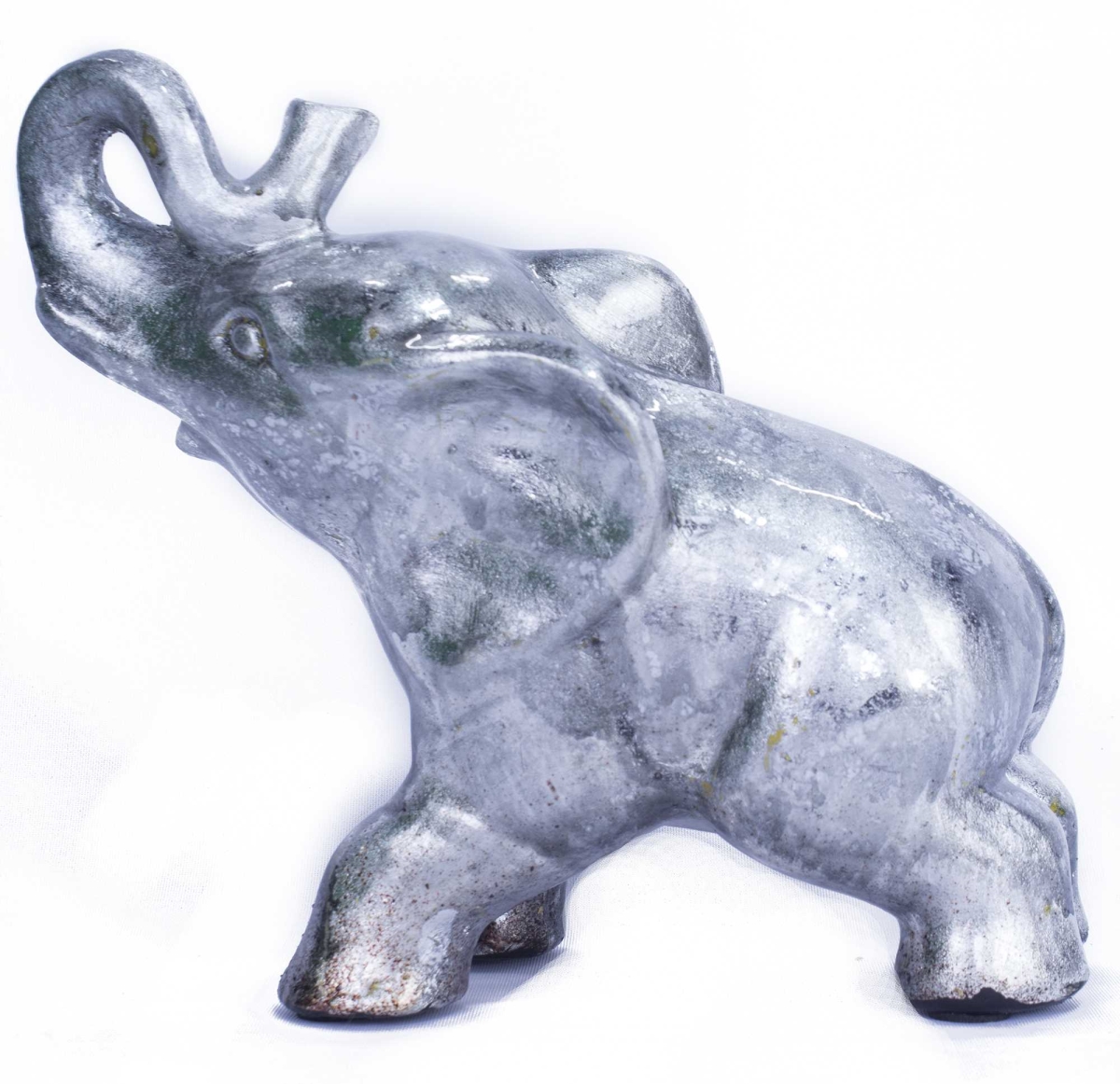 319656 8 In. Decorative Ceramic Elephant - Silver
