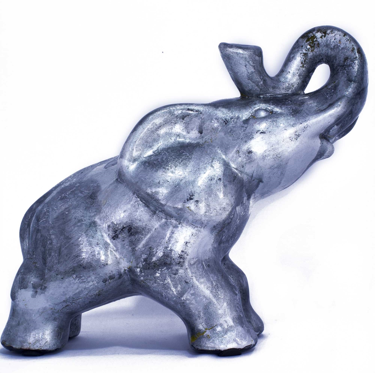 319661 10 In. Decorative Ceramic Elephant - Silver