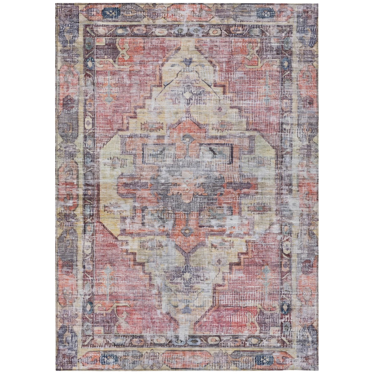 UPC 198590395597 product image for 619084 8 x 10 ft. Rust Gray & Mauve Oriental Washable Traditional Indoor & Outdo | upcitemdb.com