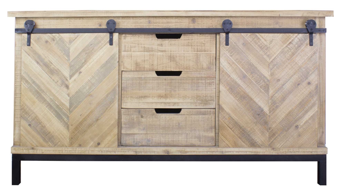 319723 2-door, 3-drawer Buffet Cabinet - Natural Wood