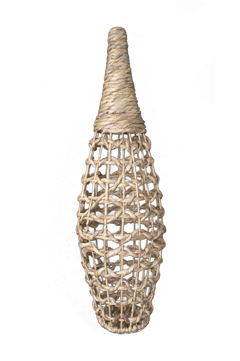 319756 36 In. Woven Floor Vase - Natural Water Hyacinth