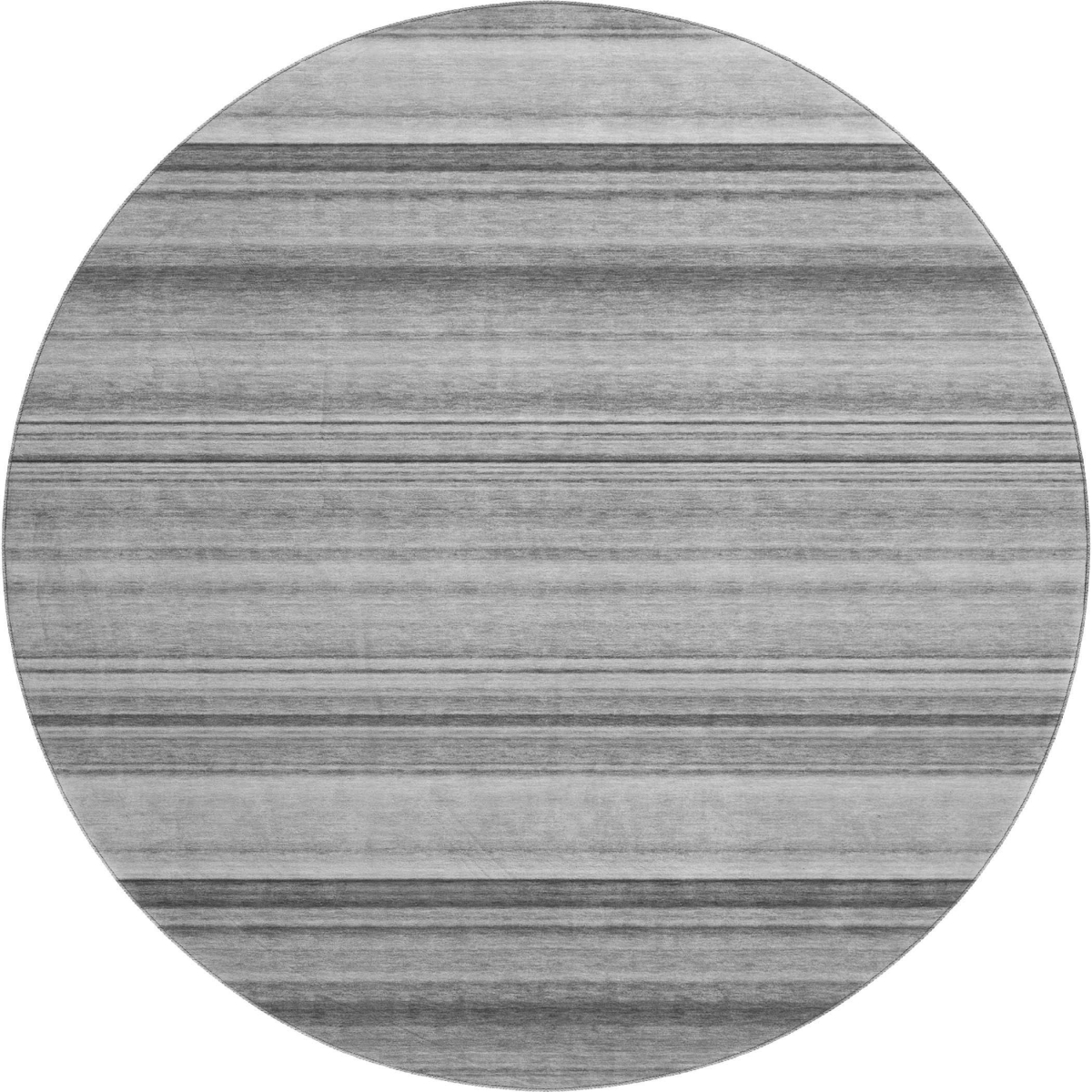 UPC 198590252272 product image for 647707 8 ft. Gray & Ivory Striped Transitional Washable Round Area Rug with UV P | upcitemdb.com