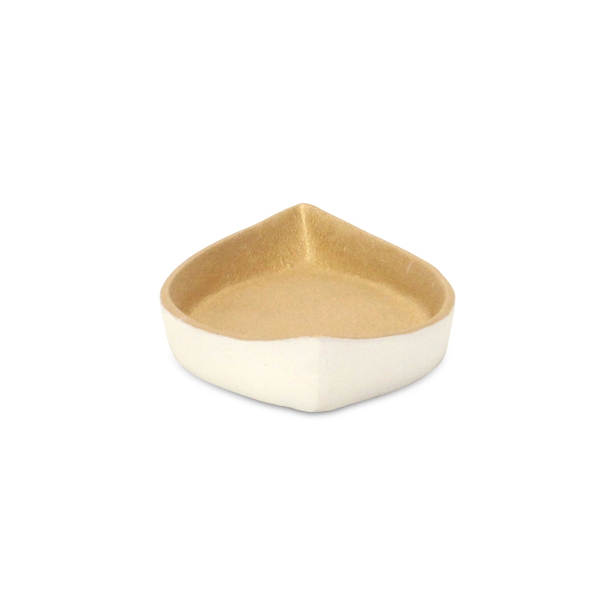 Picture of HomeRoots 634798 10 in. Gold & Off White Cast Iron Oval Boat Shaped Tray