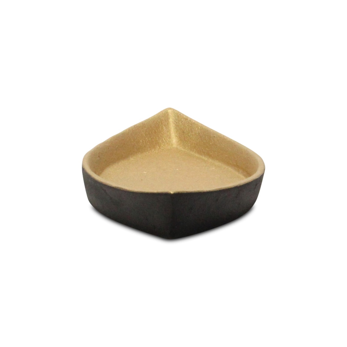 Picture of HomeRoots 634796 10 in. Black & Gold Cast Iron Oval Boat Shaped Tray