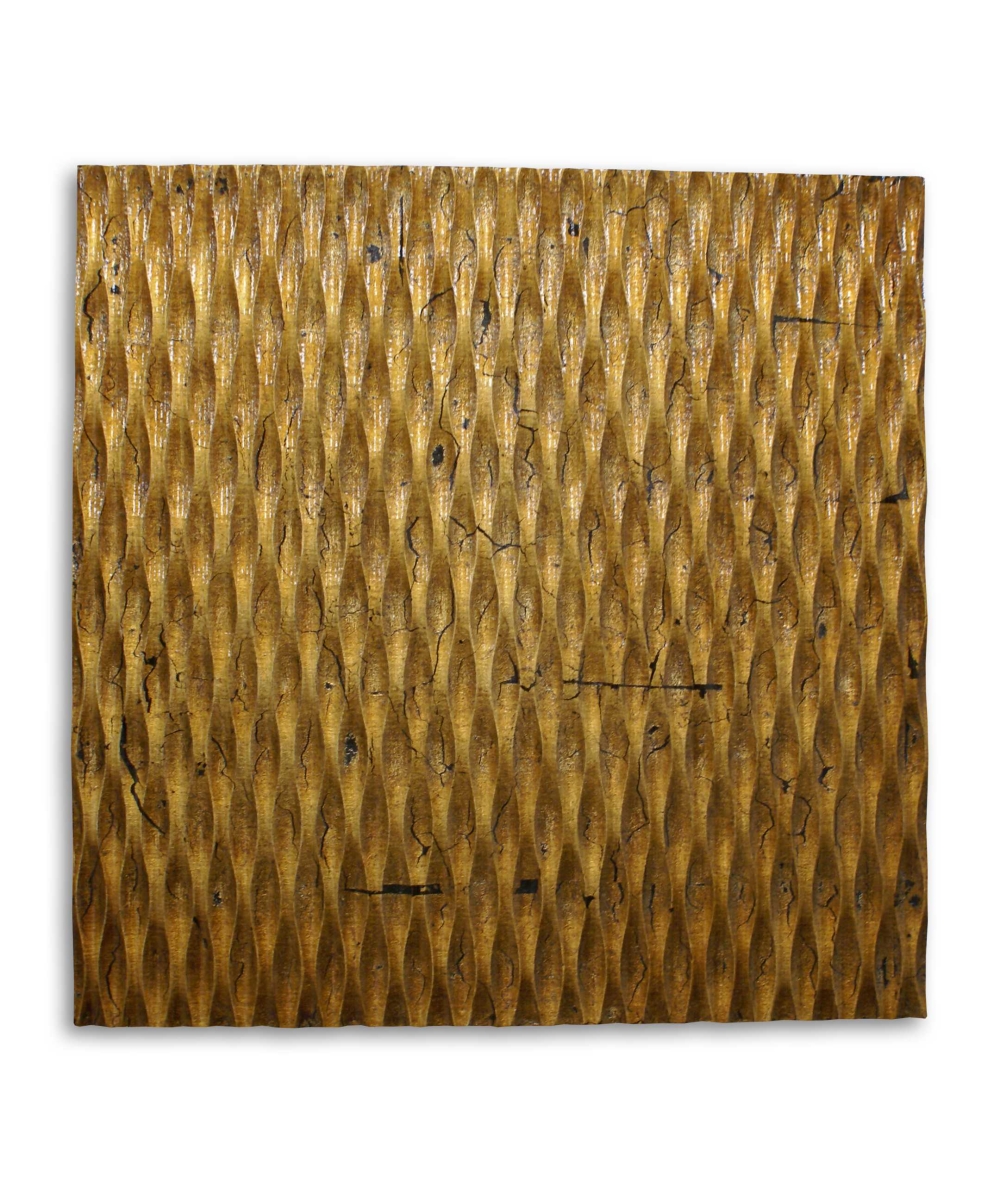 274797 36 X 36 In. Metallic Ridge Gold Wall Art