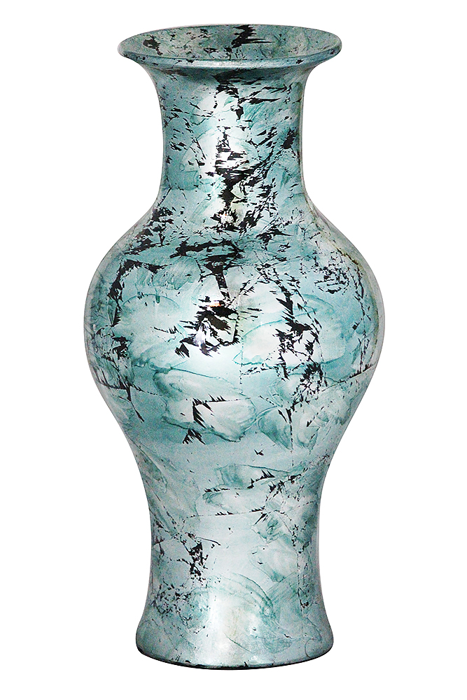 294542 18 X 9.5 X 9.5 In. Kate Foiled & Lacquered Ceramic Vase