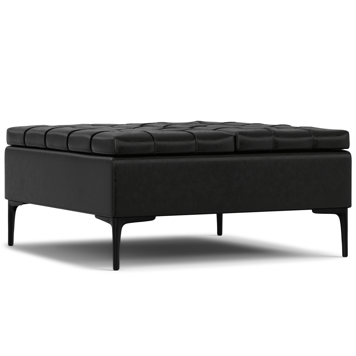 640269 18 x 36 x 36 in. Black Upholstery Storage Ottoman