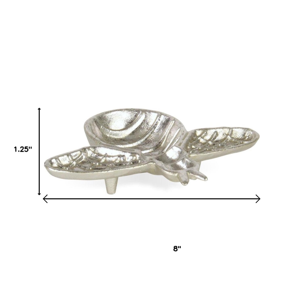 Picture of HomeRoots 634782 8 in. Silver Cast Iron Bumble Bee Trinket Tray